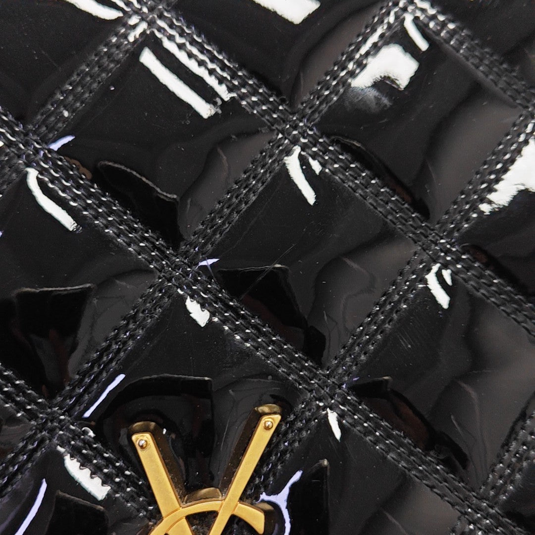 BECKY Mini Quilted Patent Calfskin Black