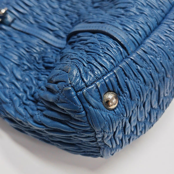 Quilted Lambskin Shoulder Bag Blue