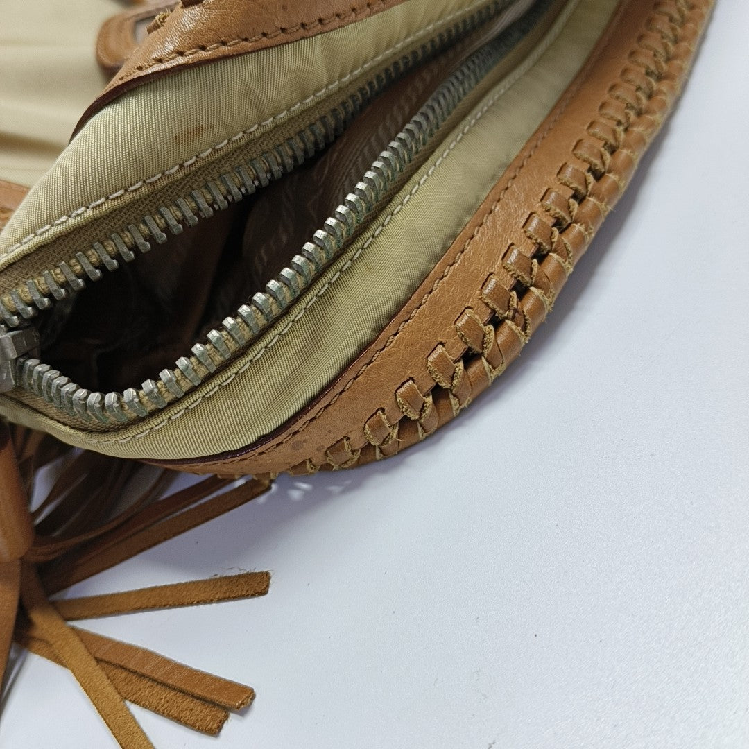 Fabric Top Handle Bag Beige