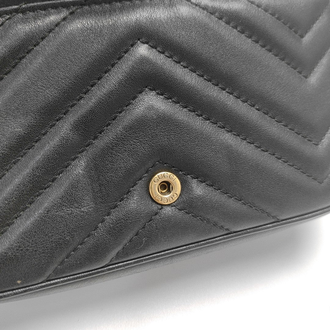 GG Marmont Mini Quilted Calfskin Black