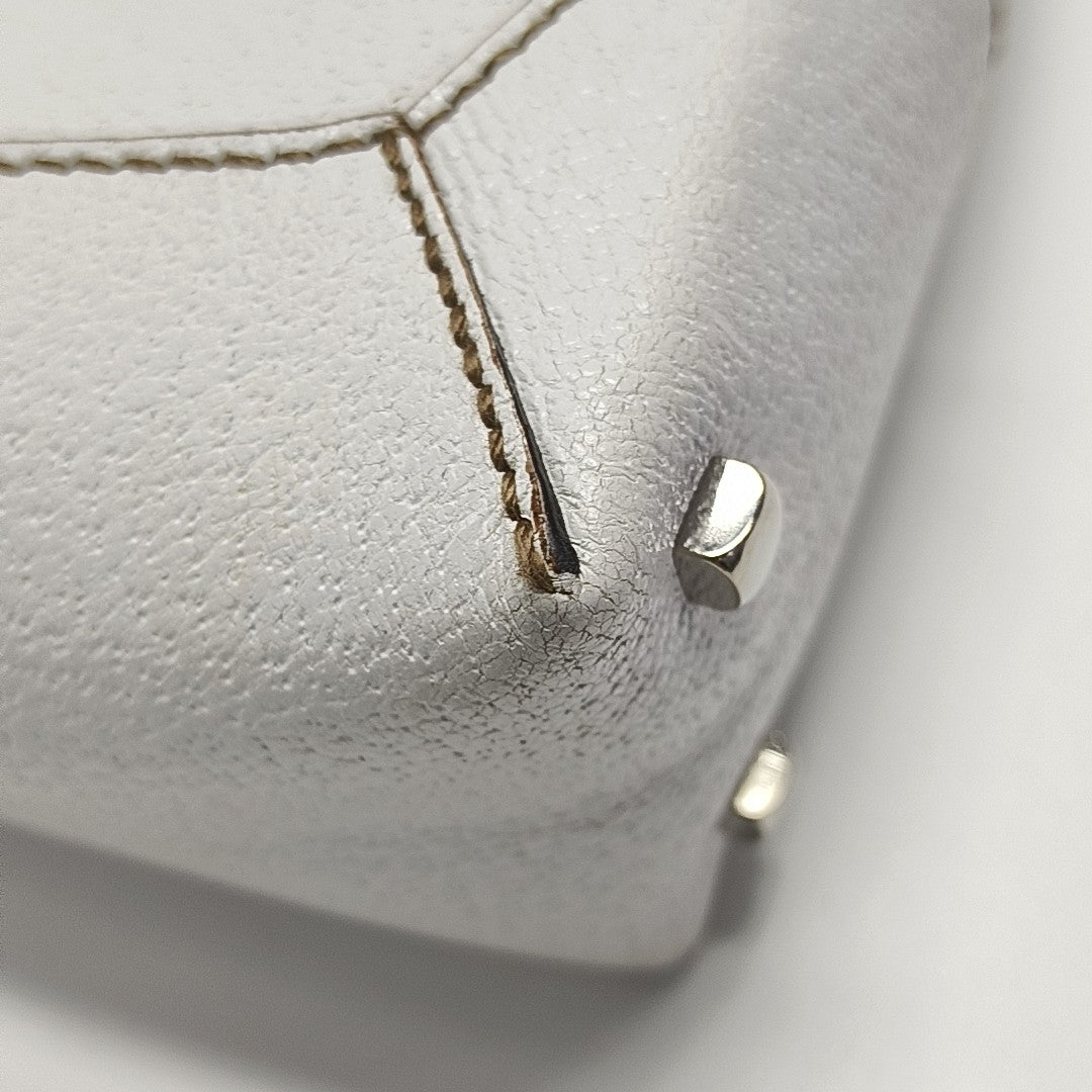 Calfskin Top Handle Bag White