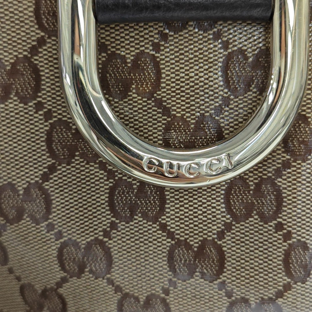 D Gold Monogram Coated Canvas Brown