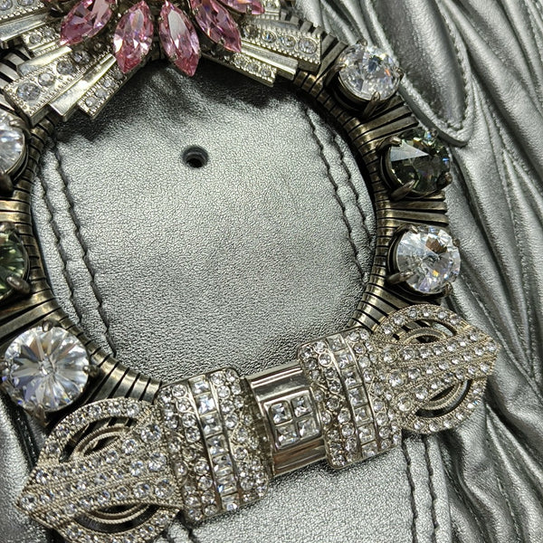 Miu Lady Quilted Lambskin Silver