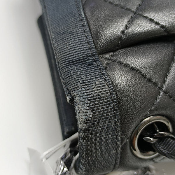 Quilted Lambskin Top Handle Bag Black
