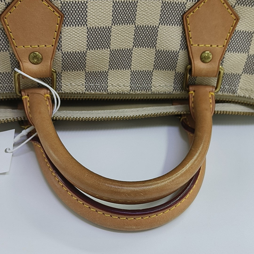 SPEEDY 30 Damier Azur Coated Canvas White