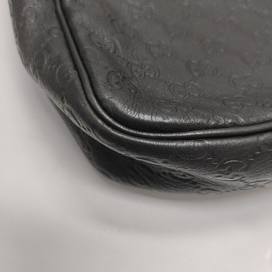 Monogram Calfskin Shoulder Bag Black