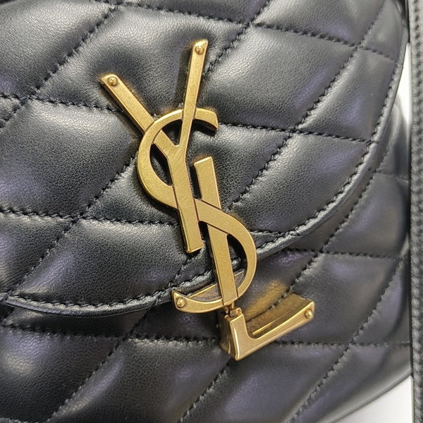 Quilted Lambskin Shoulder Bag Black