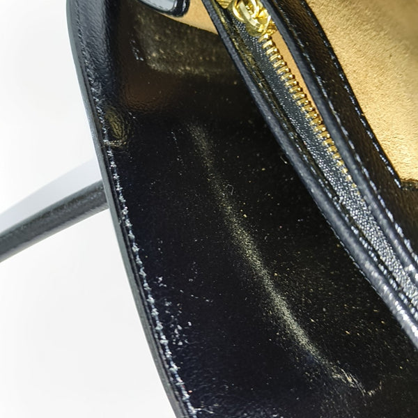 Calfskin Top Handle Bag Black