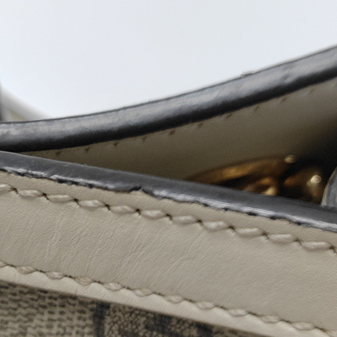 Padlock Small Monogram Coated Canvas Beige