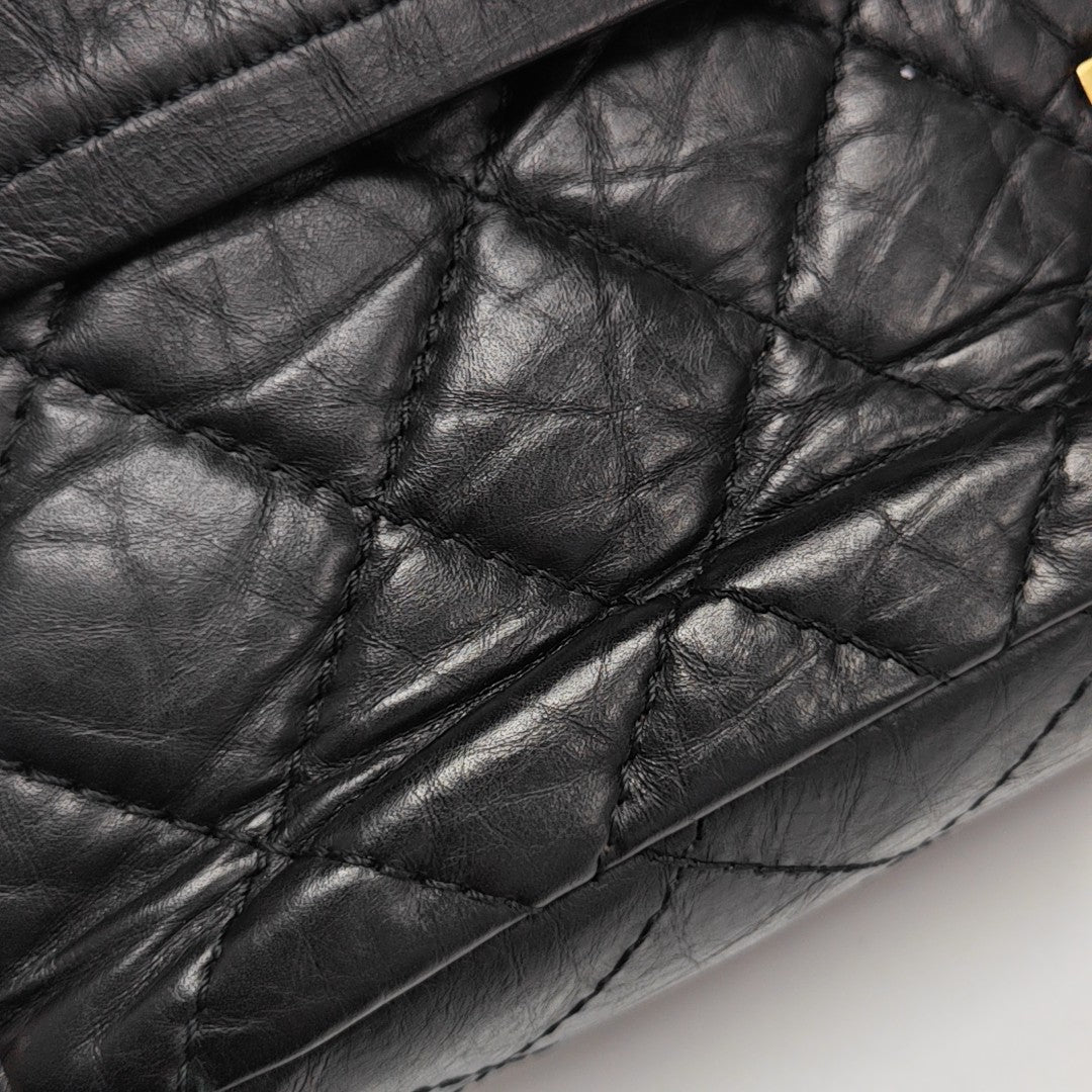 2.55 Maxi Quilted Calfskin Black