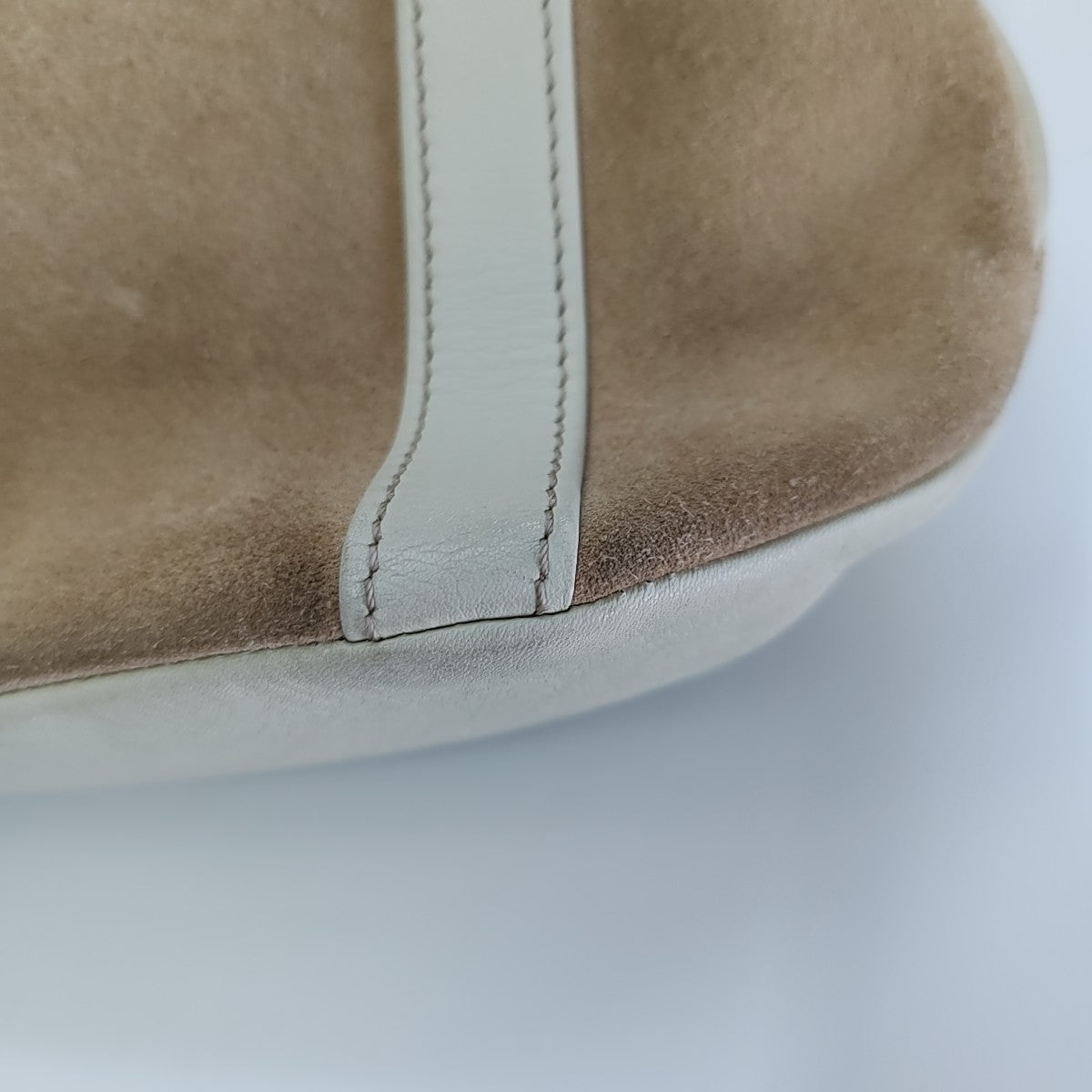 Suede Top Handle Bag Beige