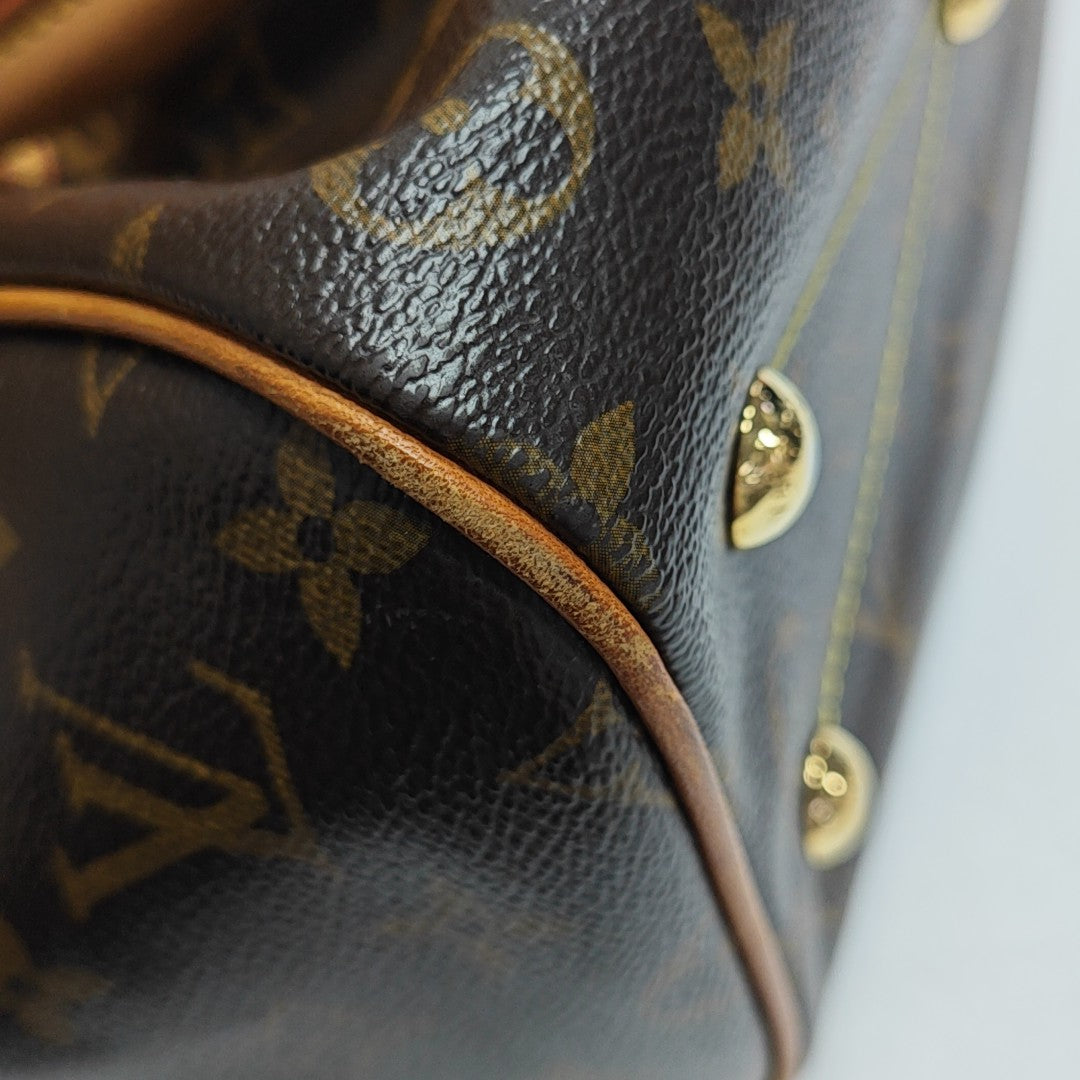 Monogram Coated Canvas Top Handle Bag Brown