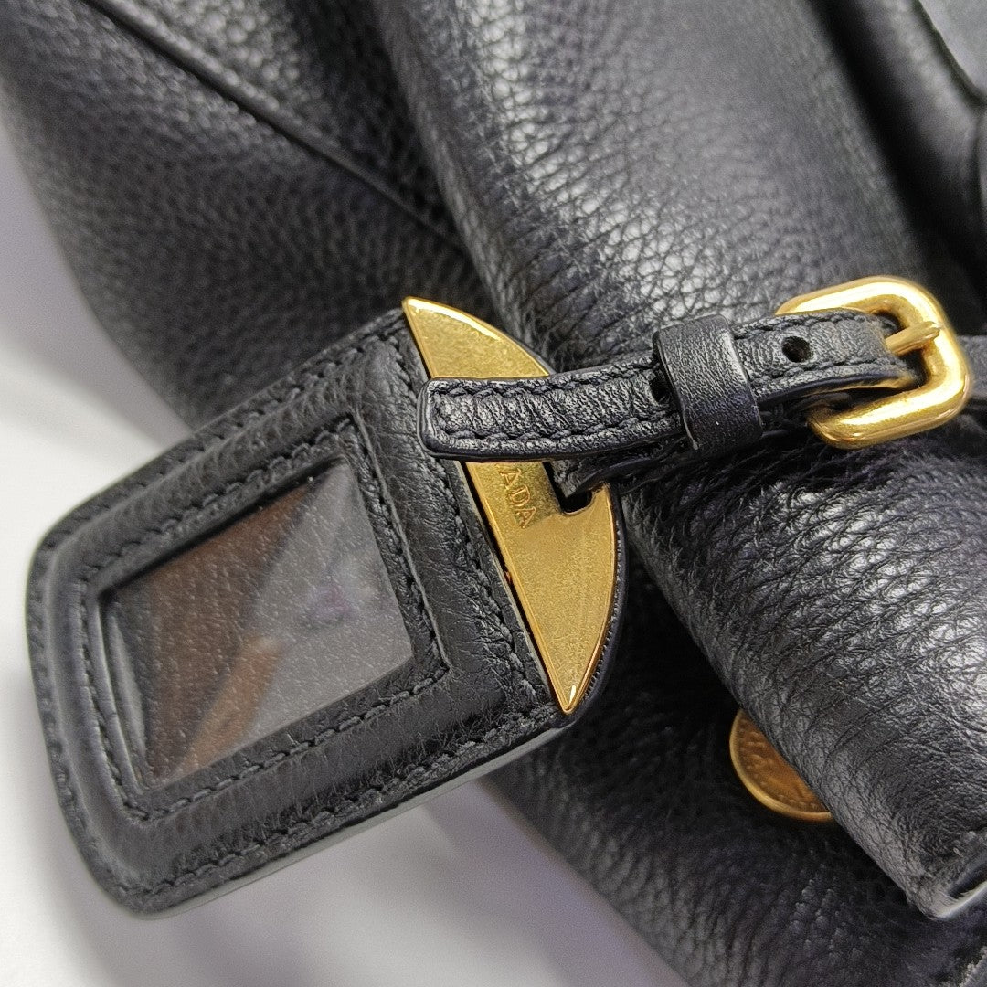 Calfskin Top Handle Bag Black