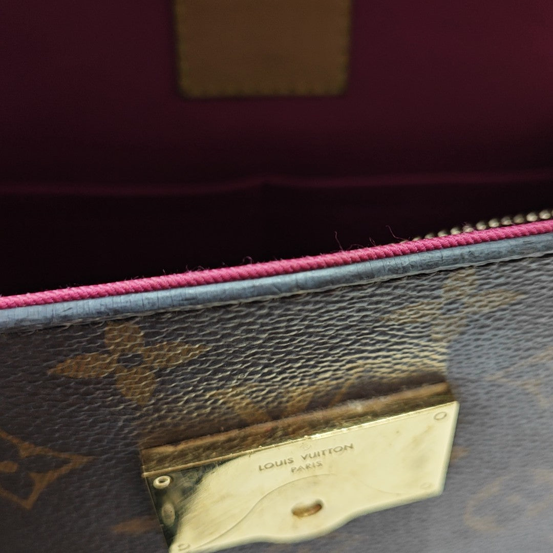 CLUNY PM Monogram Coated Canvas Brown