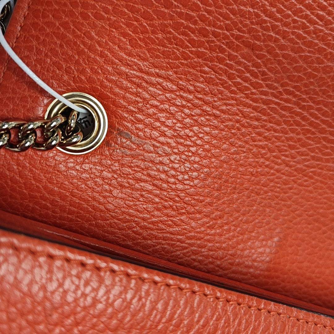 Interlocking G Small Calfskin Orange