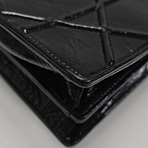 Cannage Calfskin Shoulder Bag Black