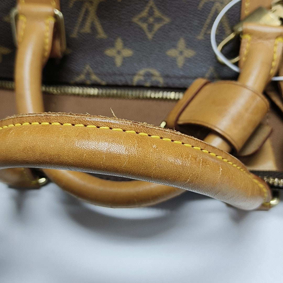 KEEPALL 50 Monogram Coated Canvas Brown