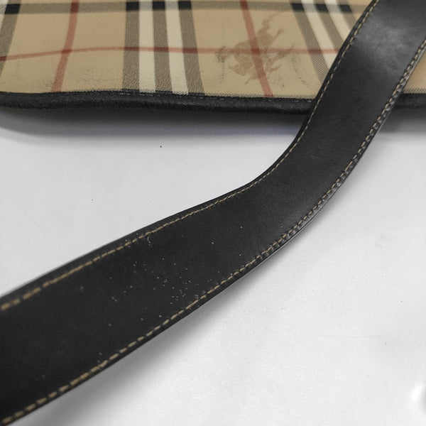 Coated Canvas Shoulder Bag Beige