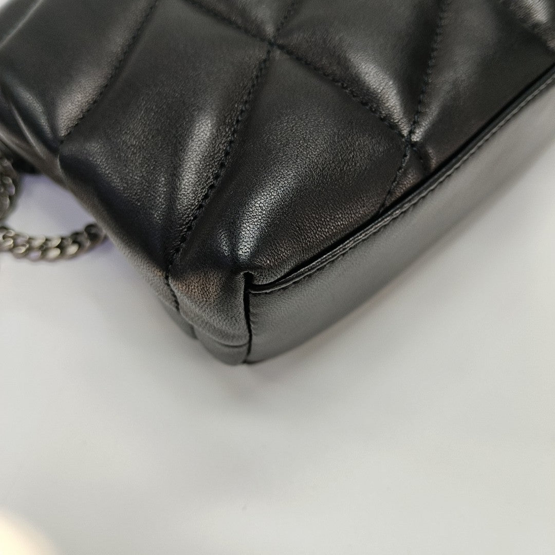 PUFFER Mini Chevron Lambskin Black