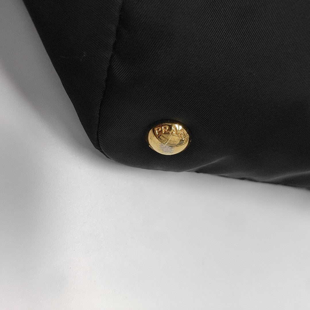 Nylon Top Handle Bag Black