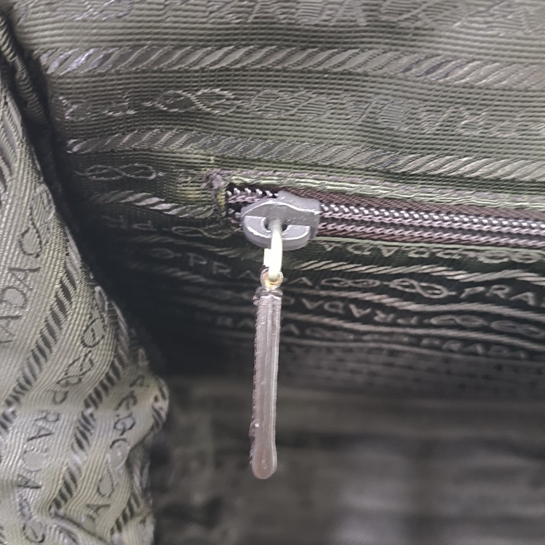 Nylon Top Handle Bag Green