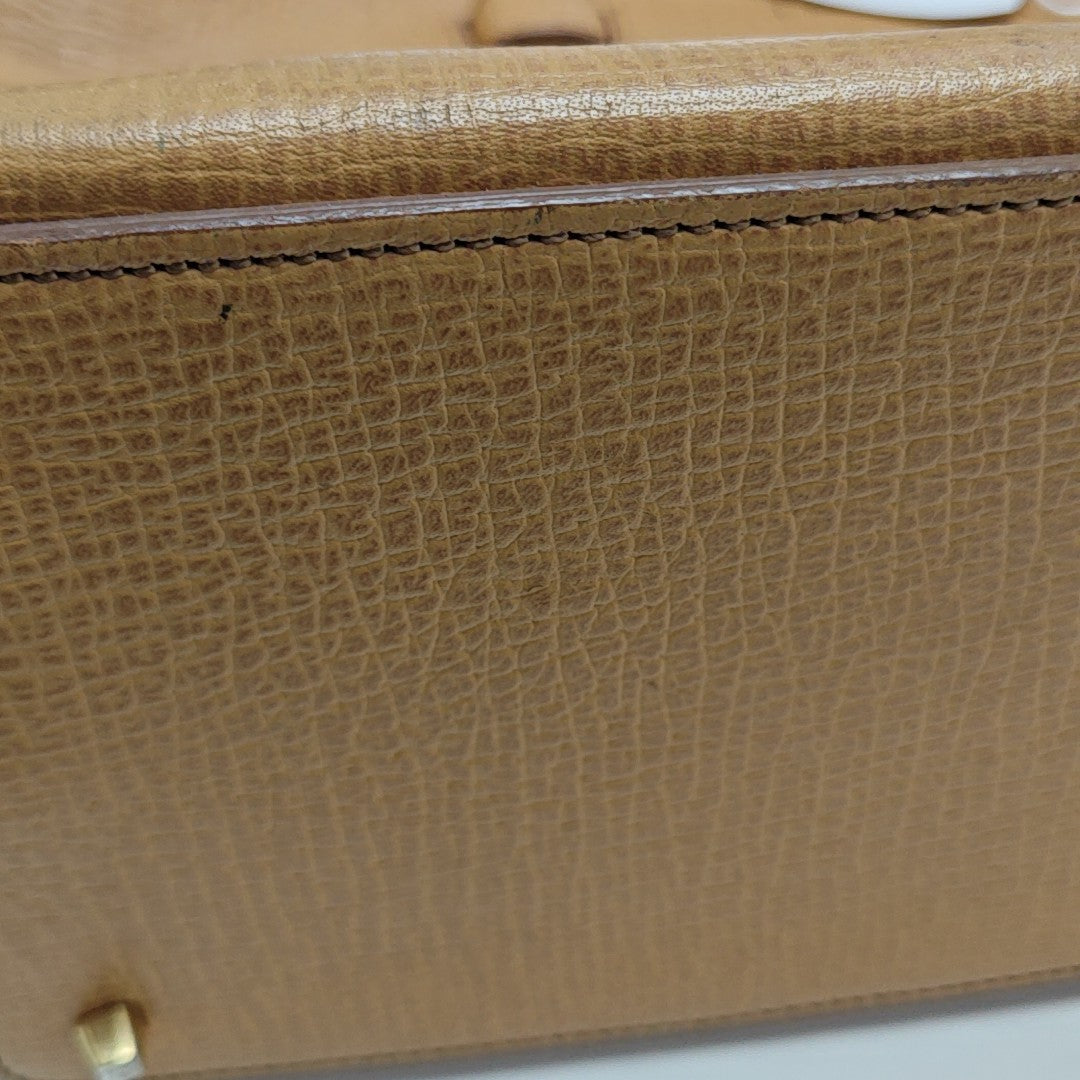Calfskin Top Handle Bag Brown