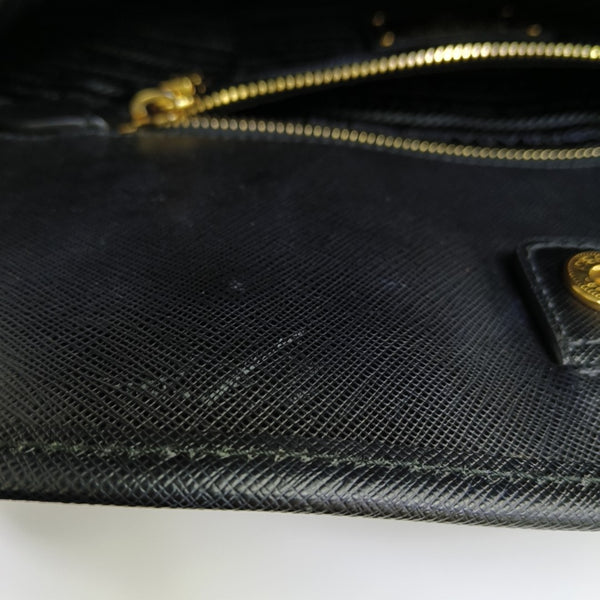 Saffiano Calfskin Shoulder Bag Black