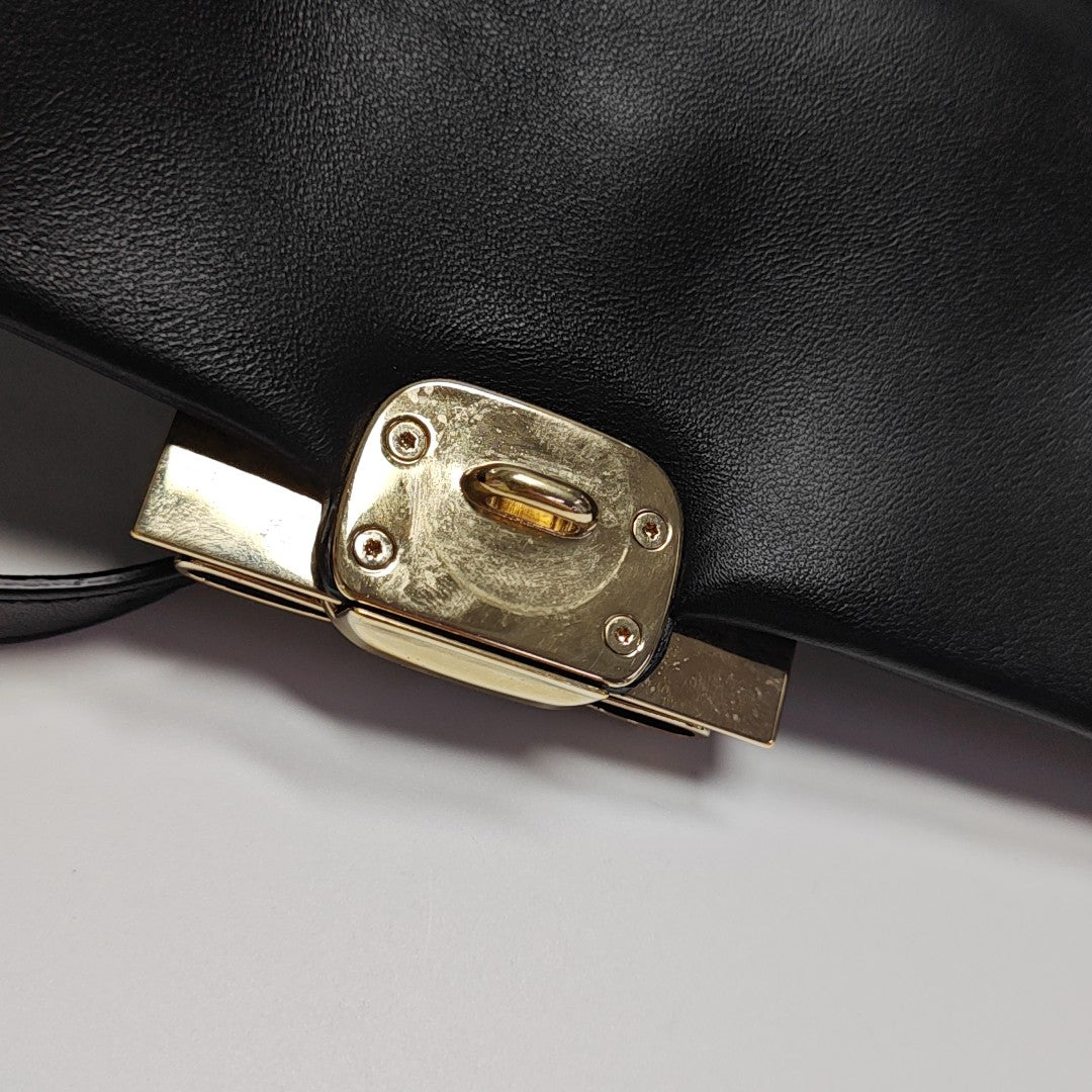 Quilted Calfskin Shoulder Bag Black