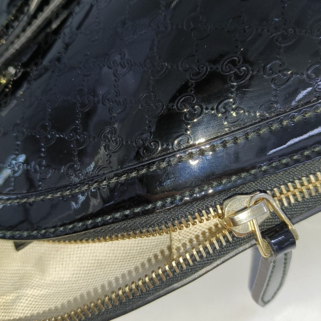 Microguccissima Monogram Patent Leather Black