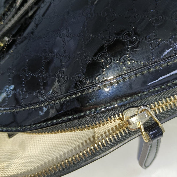 Microguccissima Monogram Patent Leather Black