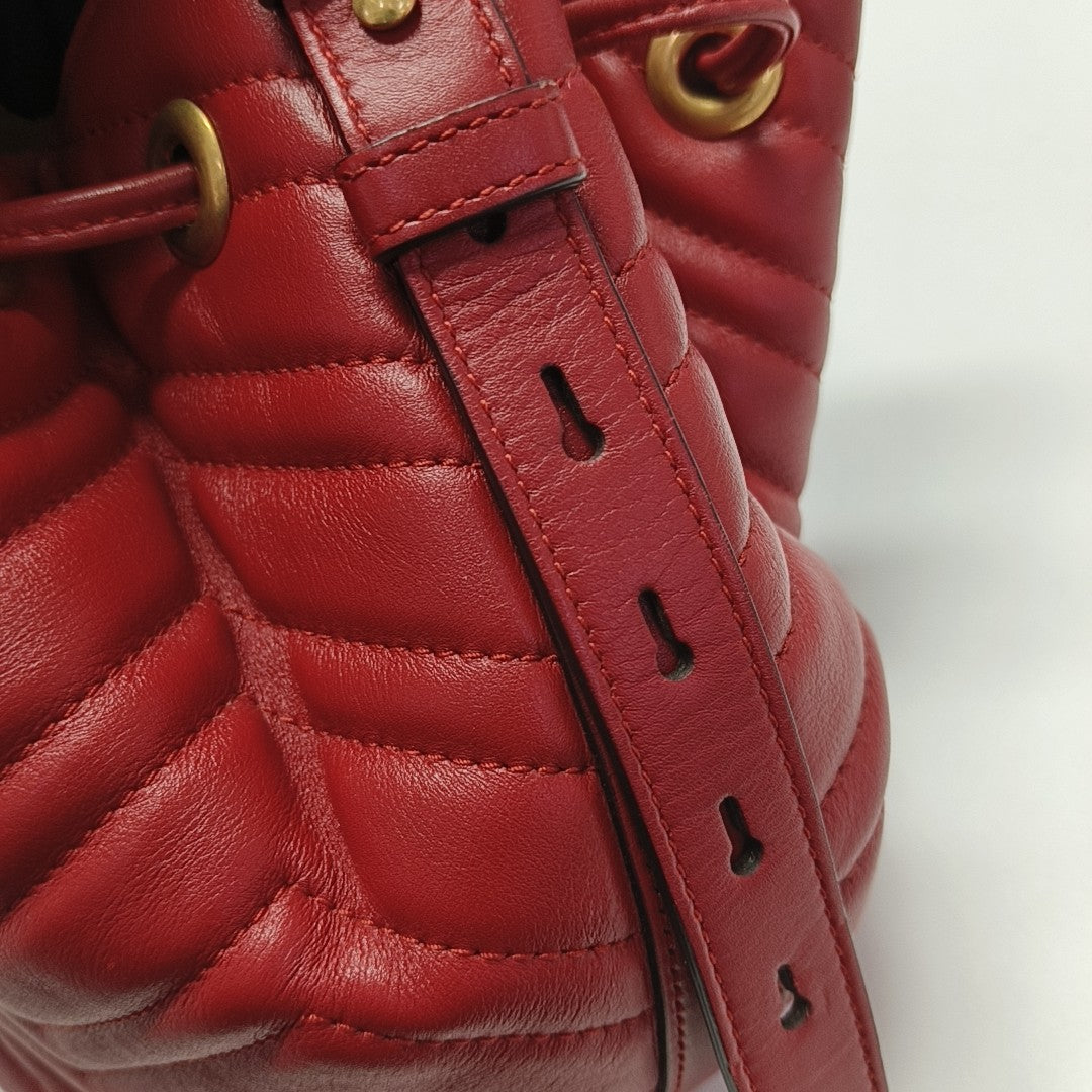 GG Marmont Small Quilted Calfskin Red