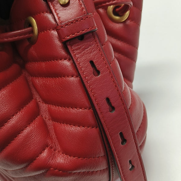 GG Marmont Small Quilted Calfskin Red