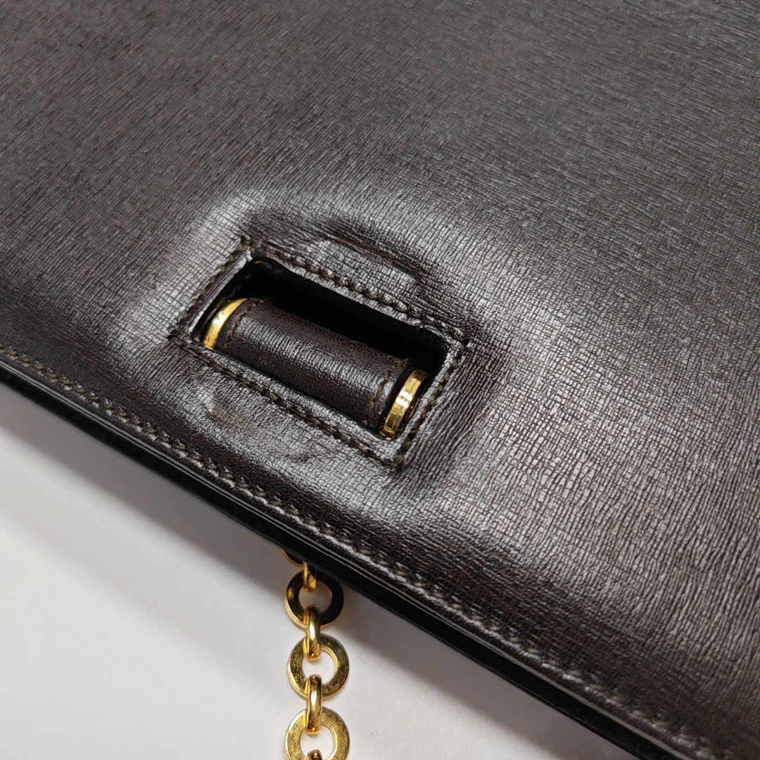 Calfskin Shoulder Bag Brown