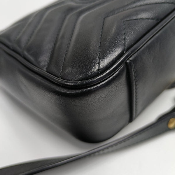 GG Marmont Small Quilted Calfskin Black