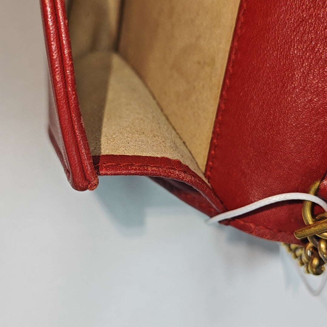 GG Marmont Super Mini Quilted Calfskin Red