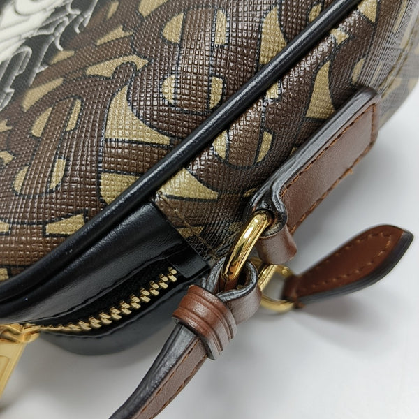 Coated Canvas Crossbody Bag Brown