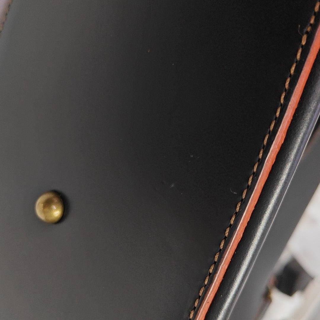 Calfskin Top Handle Bag Black