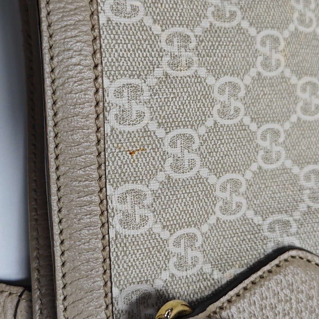 Ophidia Medium Monogram Coated Canvas Beige