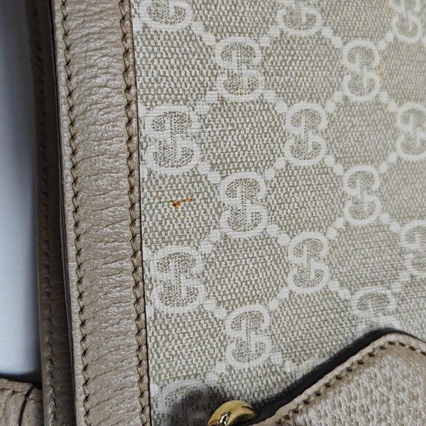 Ophidia Medium Monogram Coated Canvas Beige