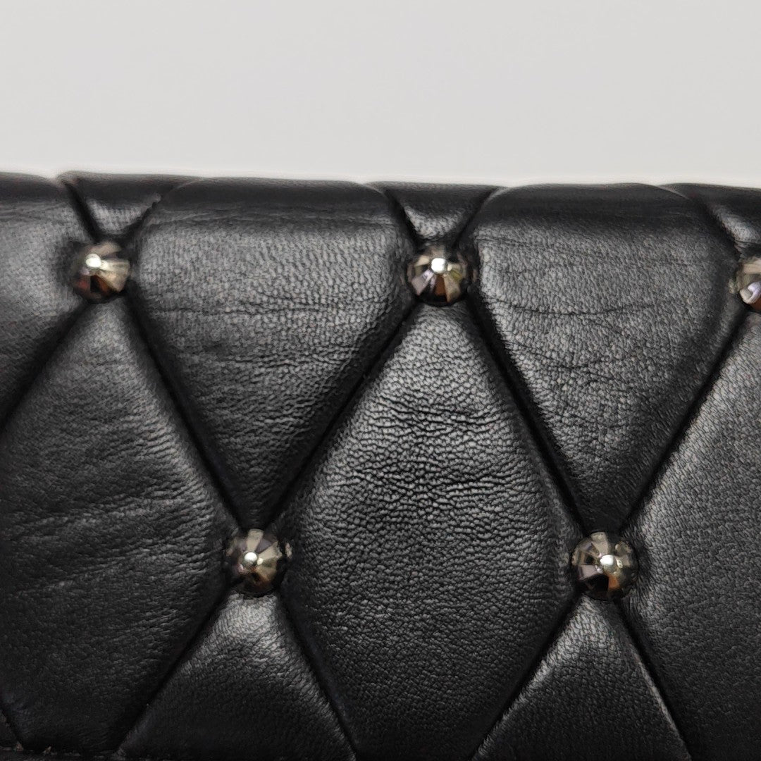 Quilted Lambskin Shoulder Bag Black