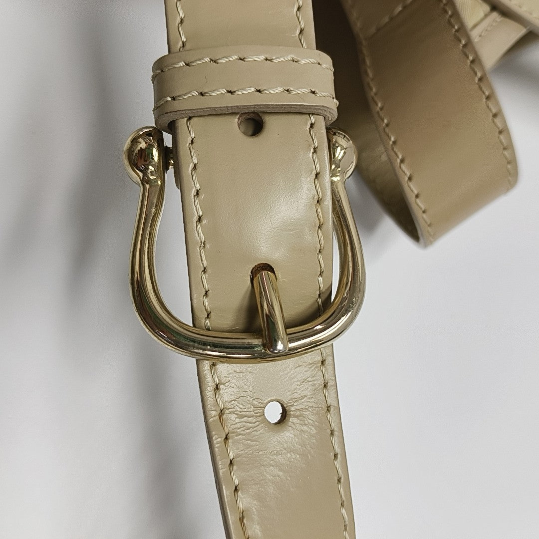 Quilted Nylon Shoulder Bag Beige