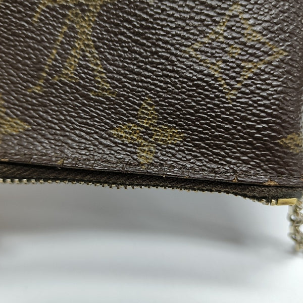 Monogram Coated Canvas Clutch Brown