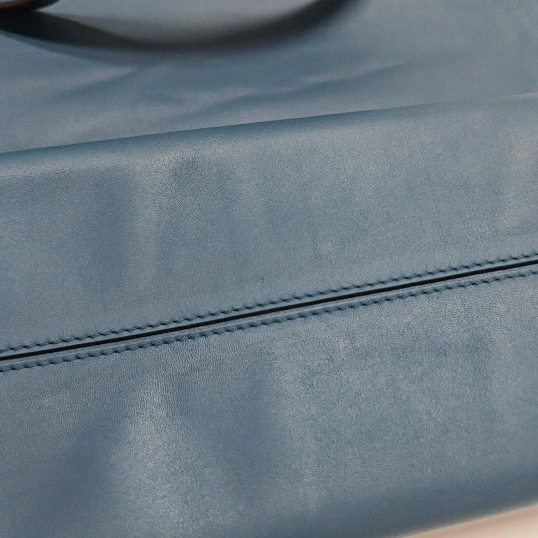 Calfskin Top Handle Bag Blue