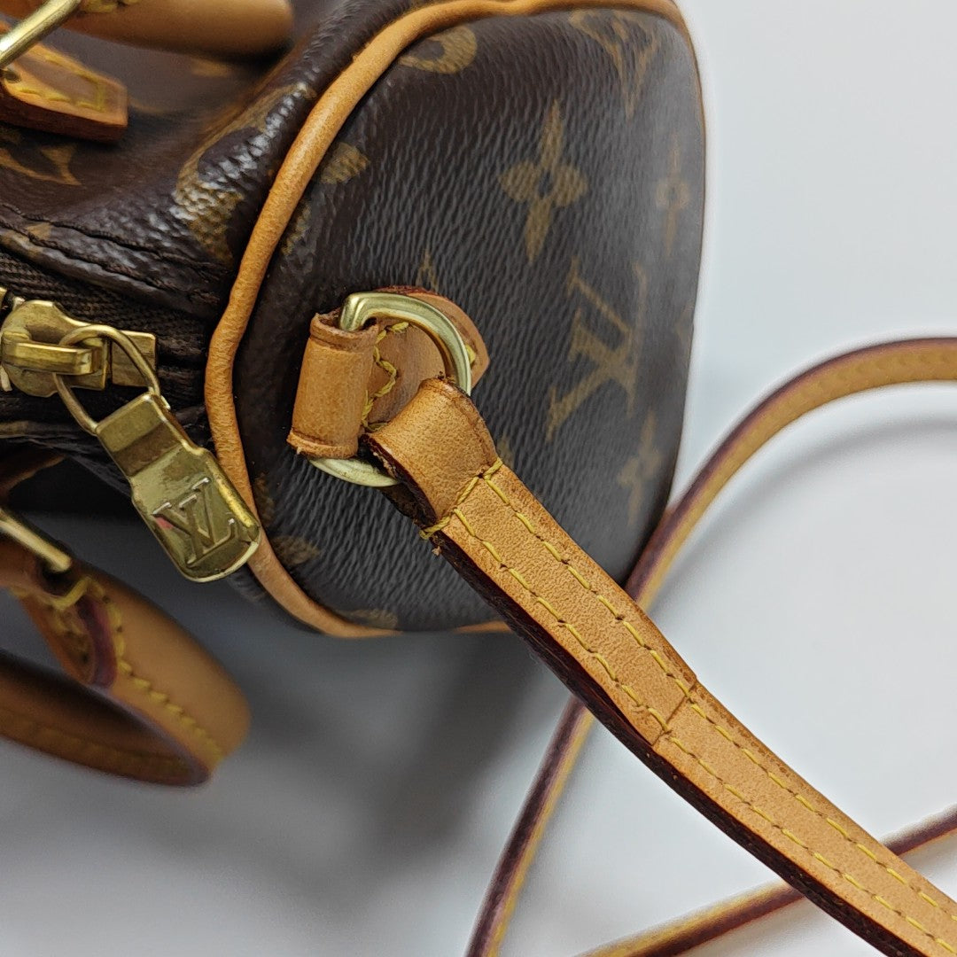 SPEEDY Nano Monogram Coated Canvas Brown