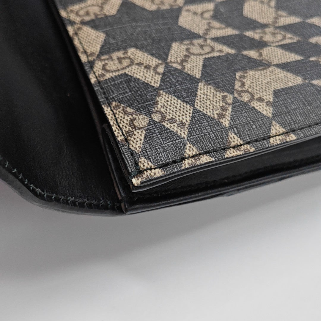 Monogram Coated Canvas Clutch Beige
