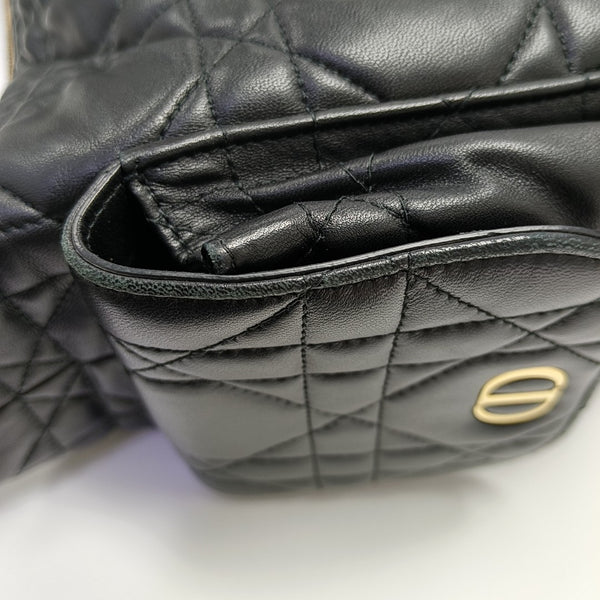 Cannage Lambskin Shoulder Bag Black