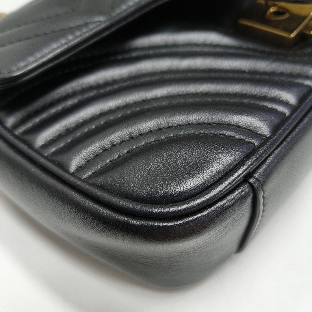GG Marmont Small Quilted Calfskin Black