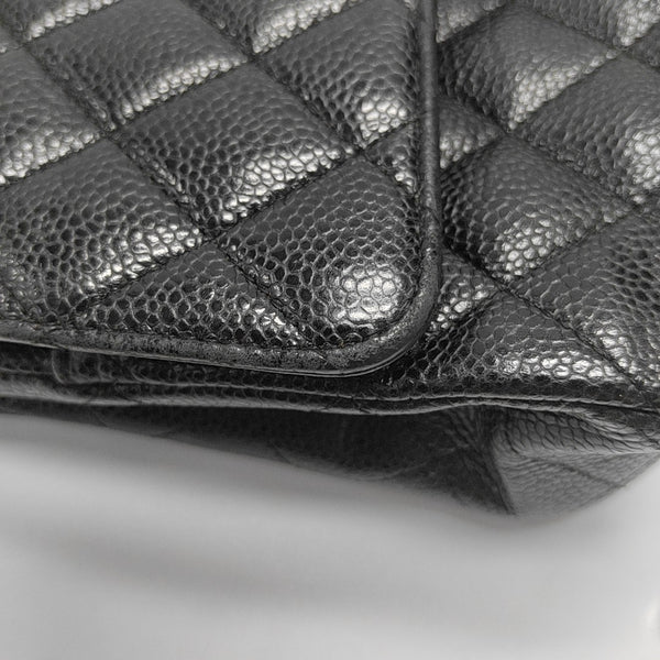 CLASSIC FLAP Medium Quilted Grained Calfskin Black