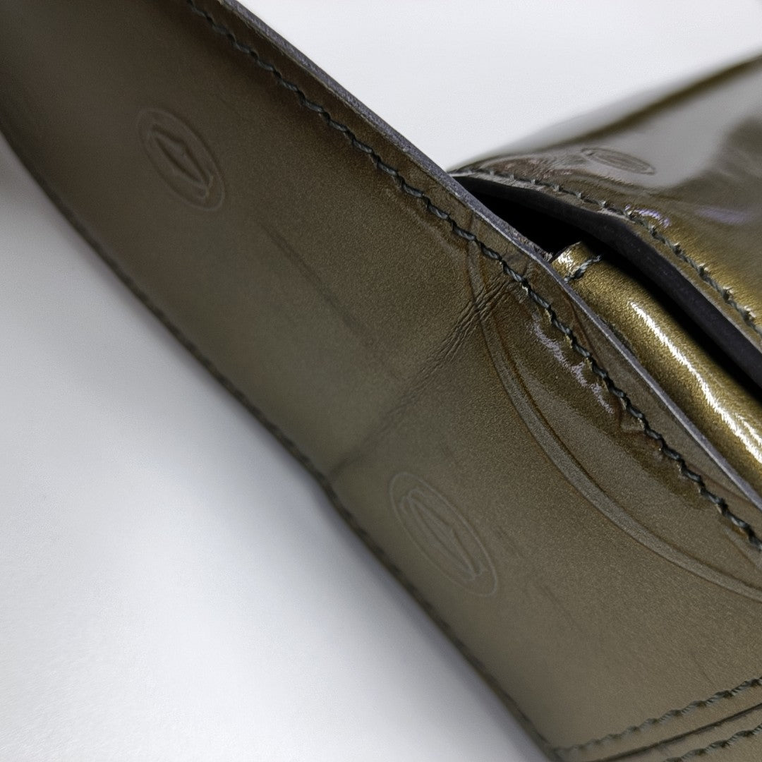Patent Leather Shoulder Bag Green
