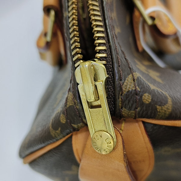 SPEEDY 25 Monogram Coated Canvas Brown